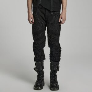 Men's Punk Ripped Splice Pants