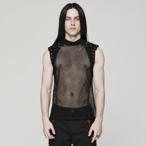 Men's Punk Rivet Mesh Tank Top