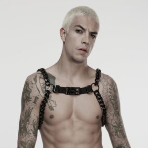 Men's Punk Rivets Chain Harness