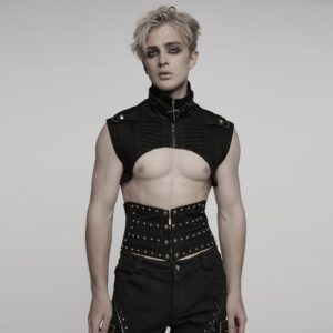 Men's Punk Stand Collar Studded Cape