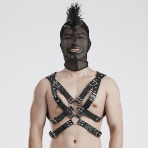 Unisex Punk Mohawk Mesh Hood