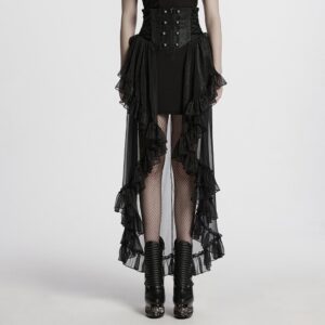 Women's Gothic Corset Ruffled Chiffon Skirt