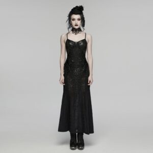 Women's Gothic Crochet Flower Slip Dress Wedding Dress