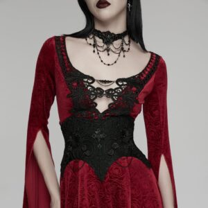Women's Gothic Cross Floral Chained Underbust Corset