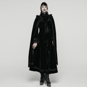 Women's Gothic Embroidered Stand Collar Beaded Coat