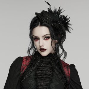 Women's Gothic Feather Ribbon Hat