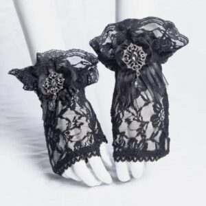 Women's Gothic Bowknot Half-finger Lace Gloves