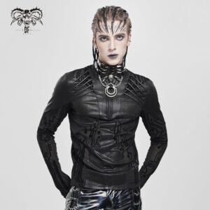 Men's Cyberpunk Circuit Board Printed Shirt