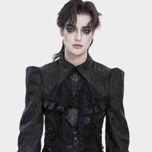 Men's Gothic Cross Beaded Neckwear Black