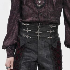 Men's Gothic Cross Lace-up Zip Girdle