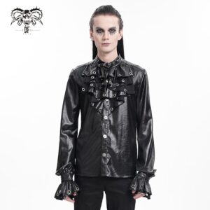 Men's  Gothic Eyelets Buckle-up Shirt
