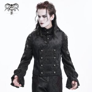 Men's Gothic Floral Studs Buckle-up Vest
