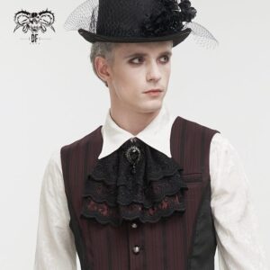 Men's Gothic Layered Bead Lace Necktie