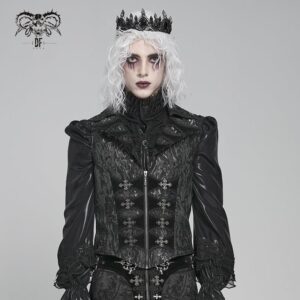 Men's Gothic Printed Plunging Turn-down Collar Swallow-tailed Waistcoat