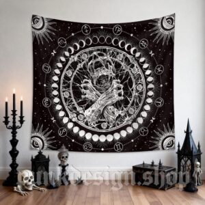 Home's Gothic Skull Printed Tapestry