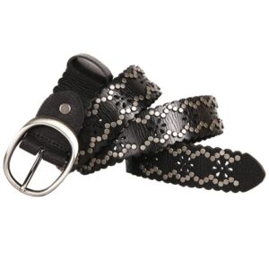 Men's Gothic Floral Cutout Studded Belt