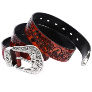 Men's Gothic Retro Floral Embossed Belt