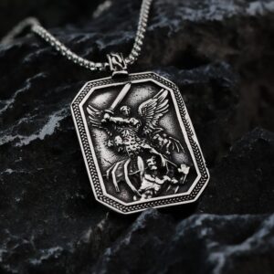 Men's Punk Archangel Michael Necklace