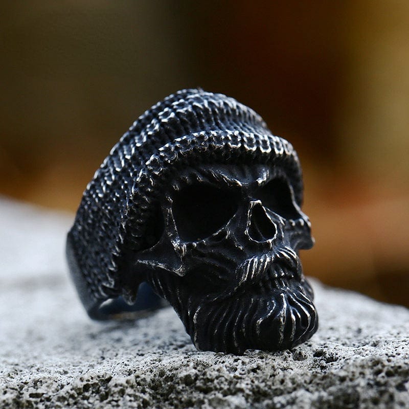Men’s Punk Bearded Skull Ring