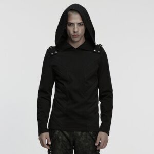 Men's Cyberpunk Buckle-up Strap Minimalist Hoodie