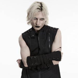 Men's Cyberpunk Layered Fingerless Gloves