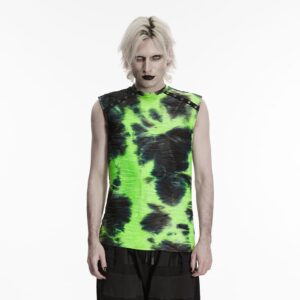 Men's Cyberpunk Printed Rivets & Eyelet Tank Top