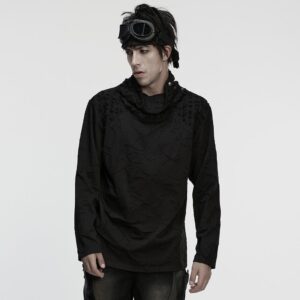 Men's Cyberpunk Rivet Ripped Loose T-shirt