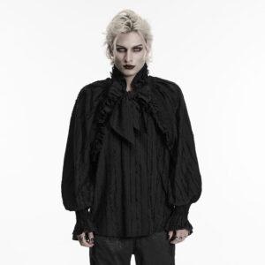 Men's Gothic Bowknot Ruffled Pullover Shirt