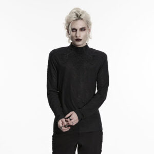 Men's Gothic Decal Turtleneck Long Sleeved Top