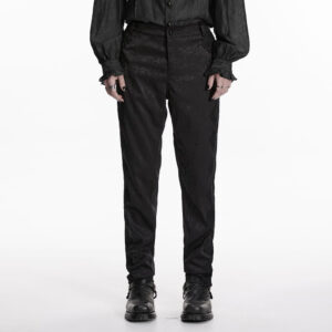 Men's Gothic Floral Jacquard Decal Pants