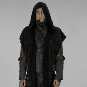 Men's Gothic Irregular Ripped Scarf with Hood