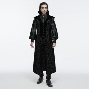Men's Gothic Lace-up Floral Velvet Waistcoat