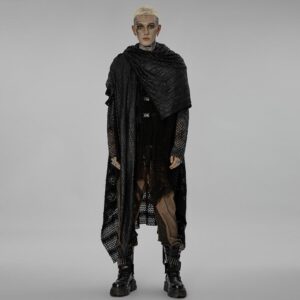 Men's Gothic Mesh Scarf with Hood