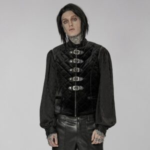 Men's Gothic Stand Collar Buckles Waistcoat