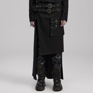 Men's Punk Asymmetric Long Kilt