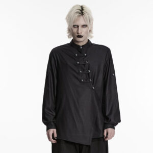 Men's Punk Asymmetrical Placket Long Sleeved Shirt